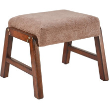 Moderion Small Footstool Solid Wood Legs 13.4 Inch