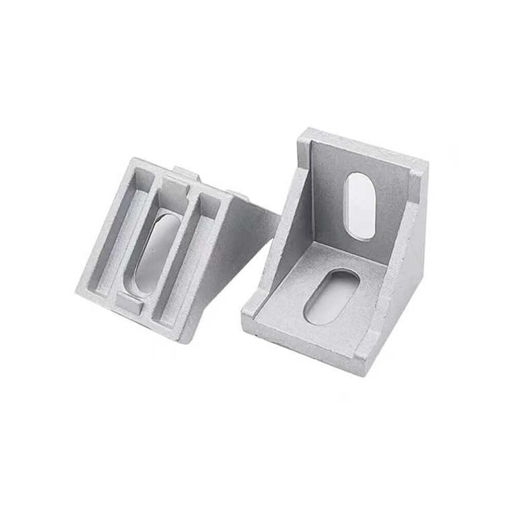 50Pcs 4040 Corner Brackets Silver Aluminum 40X40 Corner Fitting Angle Aluminum L Connector Bracket 6033241440421