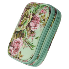 Knitting case green peony crochet hook