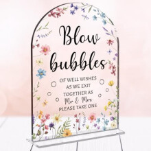 Acrylic wedding sign 5x7 inch flower design