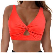 Women's Bikini Top - Supportive Swimsuit for Large Bust - 2026 Cut Out Twist Swim Top