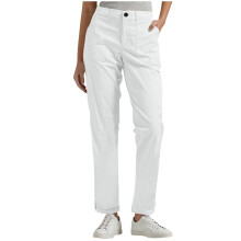 White Cargo Pants for Women High-Waisted Straight-Leg 2XL