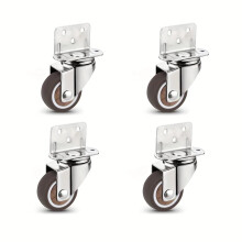 4 Pcs 1/1.25/1.5/2 Inch L-Shaped Side Mount Caster Wheels Small Rubber Furniture Castors Swivel Cartwheels For Trolley Cabinet,Multiple Uses