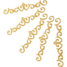 Golden Floral Fabric Patches Iron-On 10 pcs