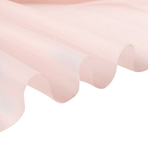 Rose Gold Chiffon Sheer Curtain Panel 5 ft x 32 ft 2