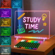 LED Drawing Board with 7 Color Pens and Adjustable Stand