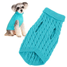 Knitted Heart Dog Sweater, Warm Soft Pet Holiday Clothes for Medium Dogs & Cats – Blue XL, Compatible with Medium-Sized Dogs