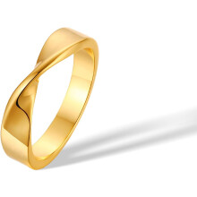 Twisted Infinity Ring 3mm 18K Gold Plated Titanium