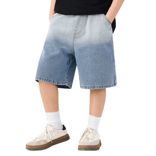 Boys denim shorts gradient wash blue 11-12 years