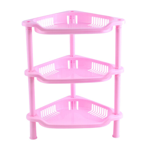 3-Tier Triangular Corner Organizer Shelf, Bathroom & Kitchen Counter Storage Caddy, Space-Saving Corner Shelf for Shower, Vanity, Cabinet, Office