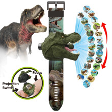 Dinosaur Watch Flashlight Projector Toy Army Green