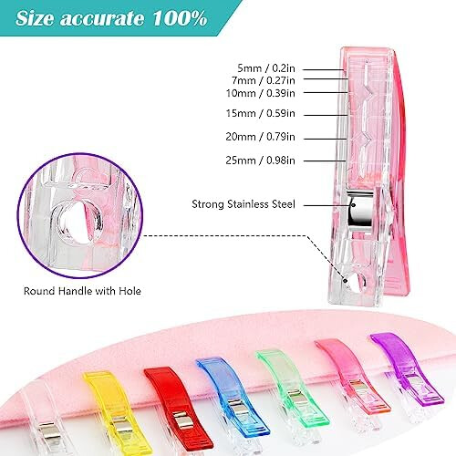 Sewing Clips Quilting Plastic 50PCS Assorted Colors 2