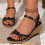 Women's Casual Wedge Gladiator Sandals Black Size 37 1