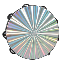 Laser 10 Inch Hand-Cranked Tambourine, Double Row Tambourine, Dance Tambourine, Orff Instrument Hand Drum