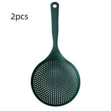 Kitchen colander plastic long handle large green
