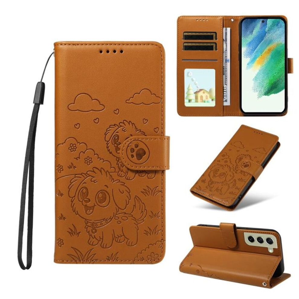 Leather Flip Case For Samsung Galaxy S21 Fe 5G With Brown 937196045815