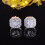 Stud Earrings 18K White Gold Plated Cubic Zirconia 7