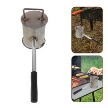 Black Steel BBQ Fire Extinguisher Pot with Handle