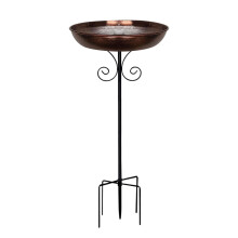 Iron Bird Bath Outdoor Water Bowl Leaf Design 81cm