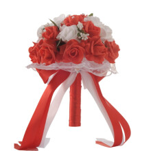 Artificial Rose Bridal Bouquet with Ribbon