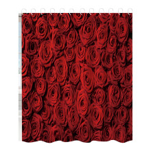 Falling Heart Shower Curtain – Polyester/Spandex, Easy Care & Washable, Compatible with Valentine’s Day & Mother’s Day