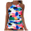 Women's high-neck backless tankini top with tummy control 1
