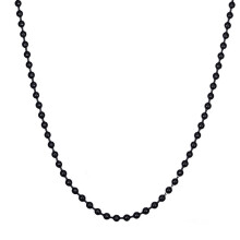 Beaded Necklace for Women Black Titanium Steel Round Beads