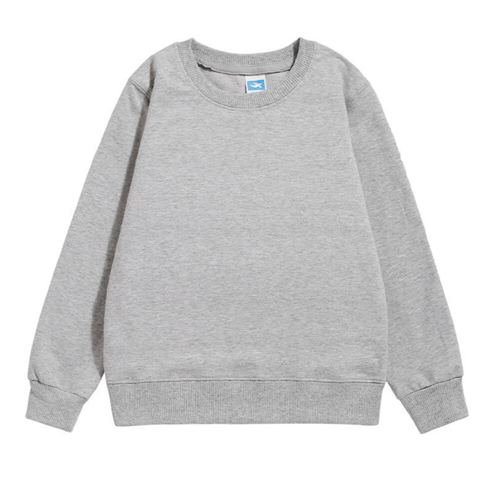Kids Long Sleeve Sweatshirt Solid Patchwork Pullover