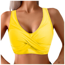 Women's Twist Front Ruched Swim Top Cropped Tankini