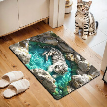 3D Stereo Pattern Door Mat – Non-Slip, Absorbent, Waterproof, Quick-Dry, Machine Washable – for Bathroom, Shower, Kitchen, Laundry, Hallway
