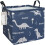 Square Canvas Nursery Hamper with PE Coating Blue Dinosaur 1