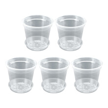 Transparent nursery flowerpot with bottom hole, 4 inch, 5