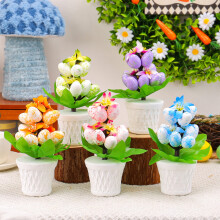 Mini Potted Faux Speckled Egg Ornaments for Easter Party, Spring Home Decor & Kids Gifts – Compatible with Easter Tabletop Centerpieces