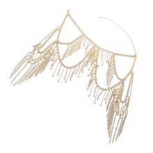 Shimmering Multi Strands Fringe Shoulder Jewelry Allergy Resistant Alloy Body Chain for Evening Outfits and Parties