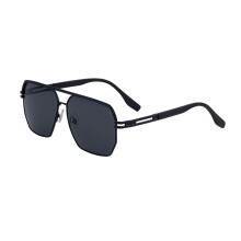 CY-98381 Men's Square Sunglasses - European & American Fashion, Metal Frame, Double Bridge, Retro Sun Protection