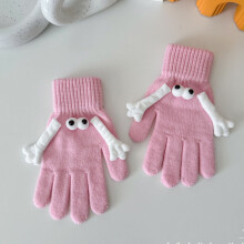 Cartoon Mouth Gloves Pink Soft Stretchy Short Gloves for