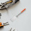 Orange Auto Inspection Mirror Iron Portable Telescopic 22.5 8