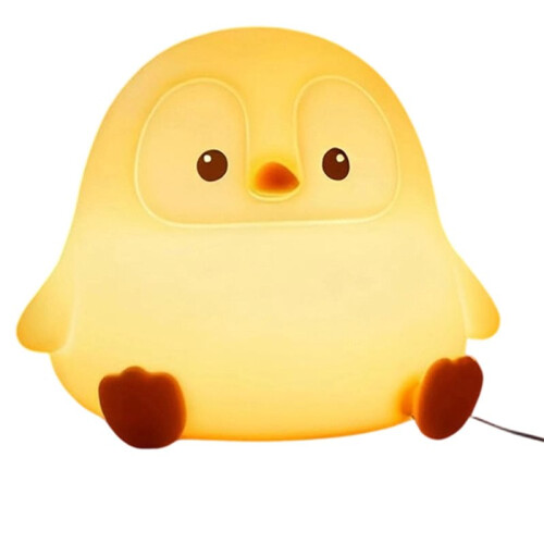 Penguin Kindergarten Night Light LED Soft Silicone Light Dimmable Bedroom Night Light, Dormitory Decorative Light.