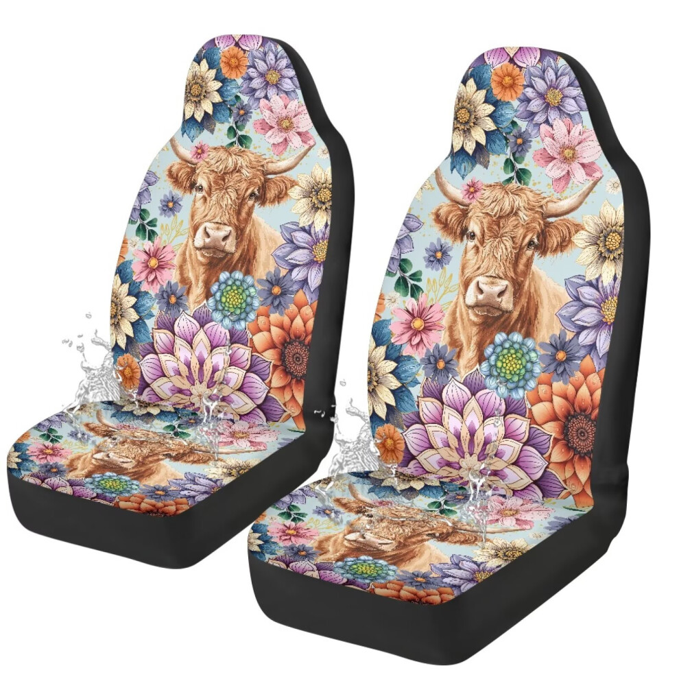 Flower Car Seat Covers Front Seats Set Of 2 Waterproof 900223755964