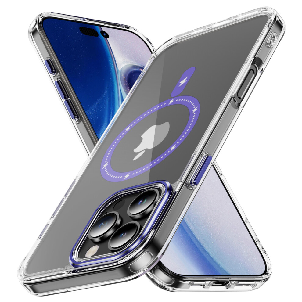 Iphone 16 Pro Max Transparent Magnetic Phone Case Purple 900223766922