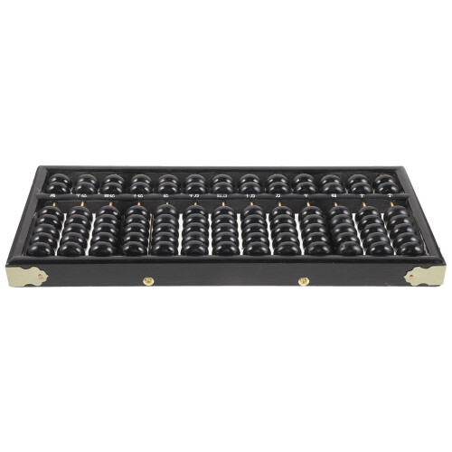 Wooden Abacus Black 7-Bead Arithmetic Tool 2