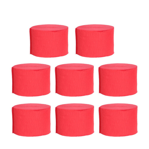 Red Crepe Paper Rolls Decoration 8 Rolls 2