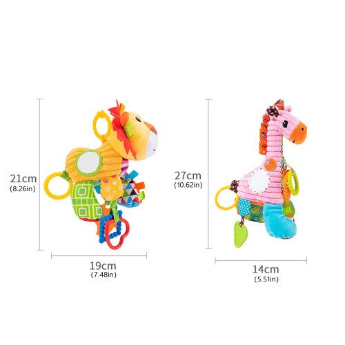 Girafa de pelúcia com piano e campainha para bebês 2