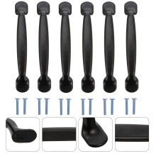 Black Cabinet Drawer Pulls Horizontal Bridge Design Set of 6