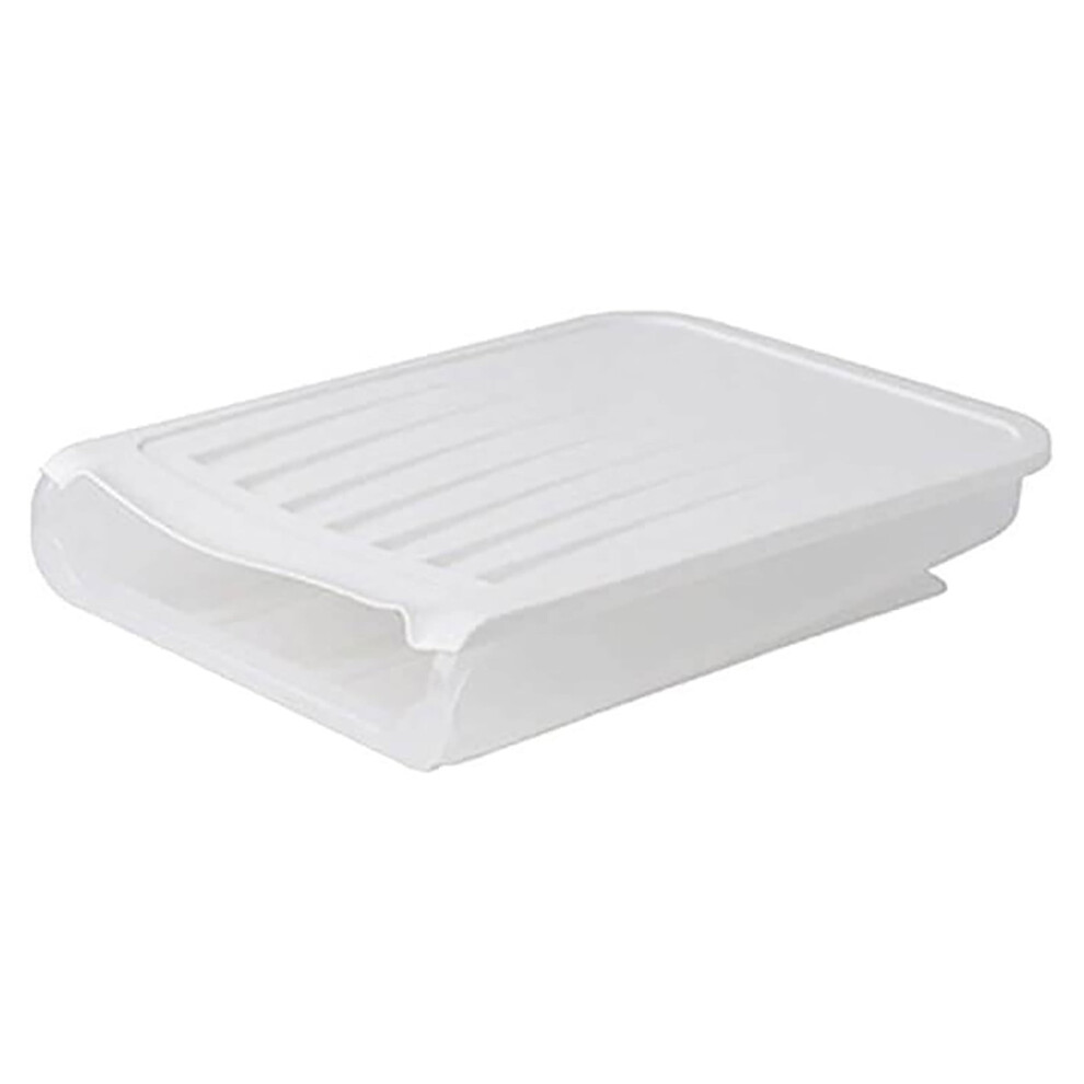 Automatic Rolling Egg Box with Lid White Stackable