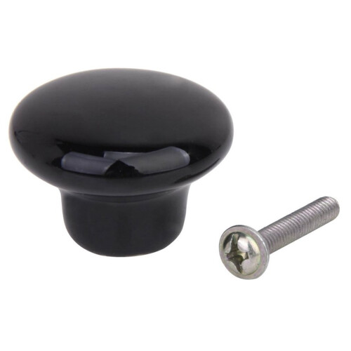 Ceramic Cabinet Knobs Black 5 Pcs