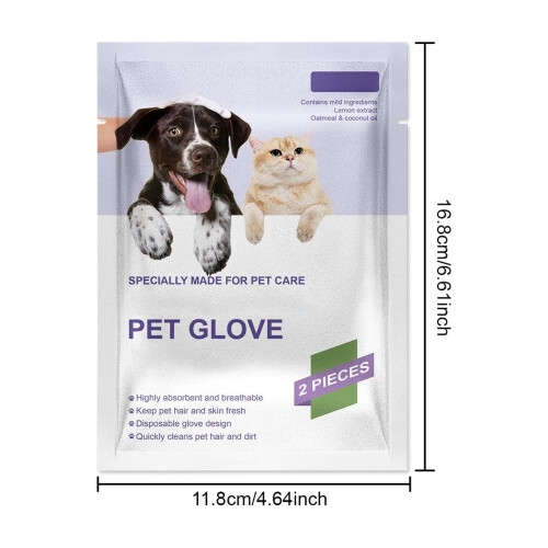 Pet Bathing Gloves Extra-Thick 2PC 10ml 2
