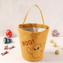 Dirt Cheap Halloween Candy Basket – Pumpkin Canvas Tote, Reusable & Portable, Compatible with Halloween Party Gifts & Food Storage
