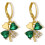 Crystal Leaf Clover Earrings Green Shamrock Jewelry for 1