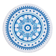 Microfiber Round Beach Towel Geometric Print 150cm